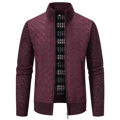 Premium slim-fit jacket with stand collar in a range of classic colours, made from high-quality chenille fabric for exceptional warmth and comfort.