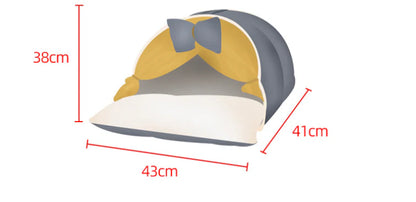 Cosy Feline Retreat: Premium pet nest for cats, featuring a fully enclosed design and plush, insulating fabrics for all-season comfort and security.
