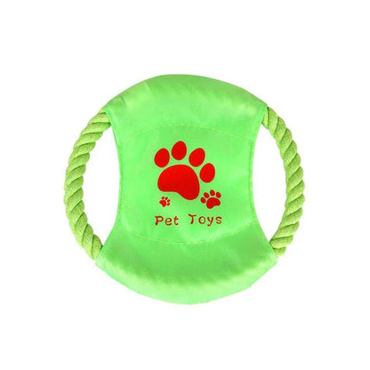 Robust cotton bone-shaped braided toy for dogs, designed to withstand chewing and promote dental health