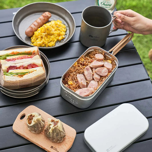 Premium portable aluminium outdoor dining box with foldable handles and generous 0.8L capacity