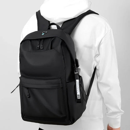 Premium casual laptop rucksack with adjustable, padded shoulder straps and dedicated laptop compartment for men's travel