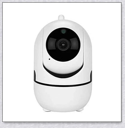 Intelligent indoor security camera with 360-degree panoramic coverage, auto-tracking, and remote access capabilities