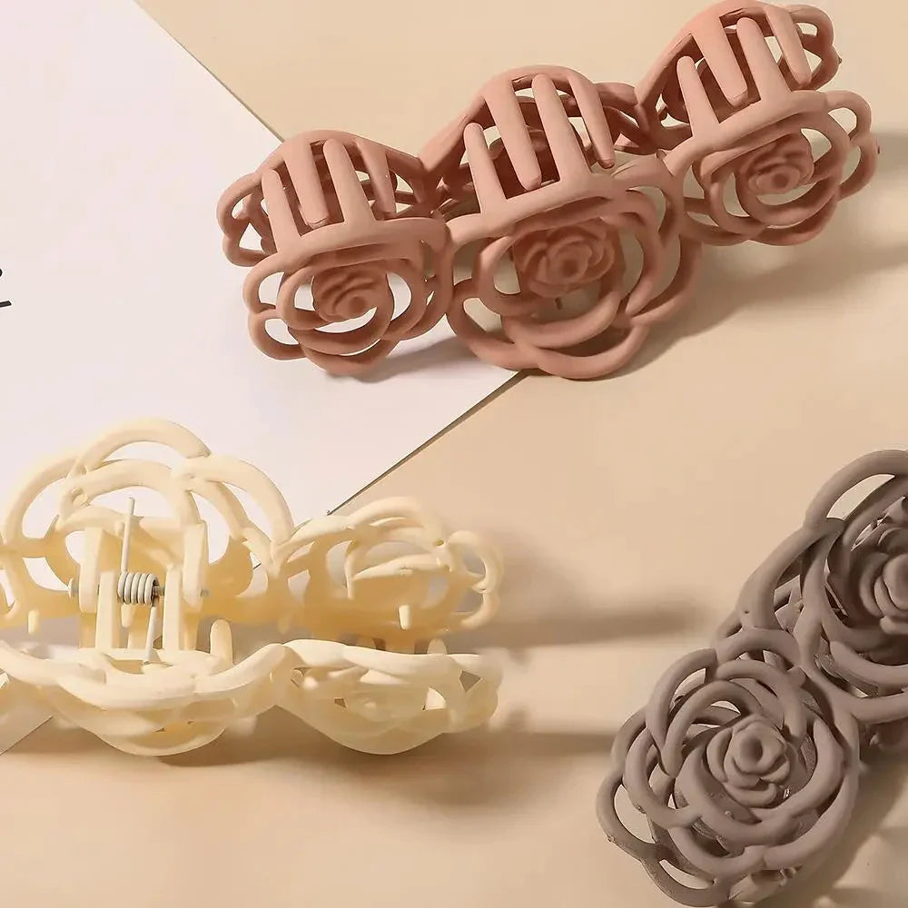 Elegant rose-shaped hair accessory made from premium acrylic and alloy materials for a sophisticated and fashionable look