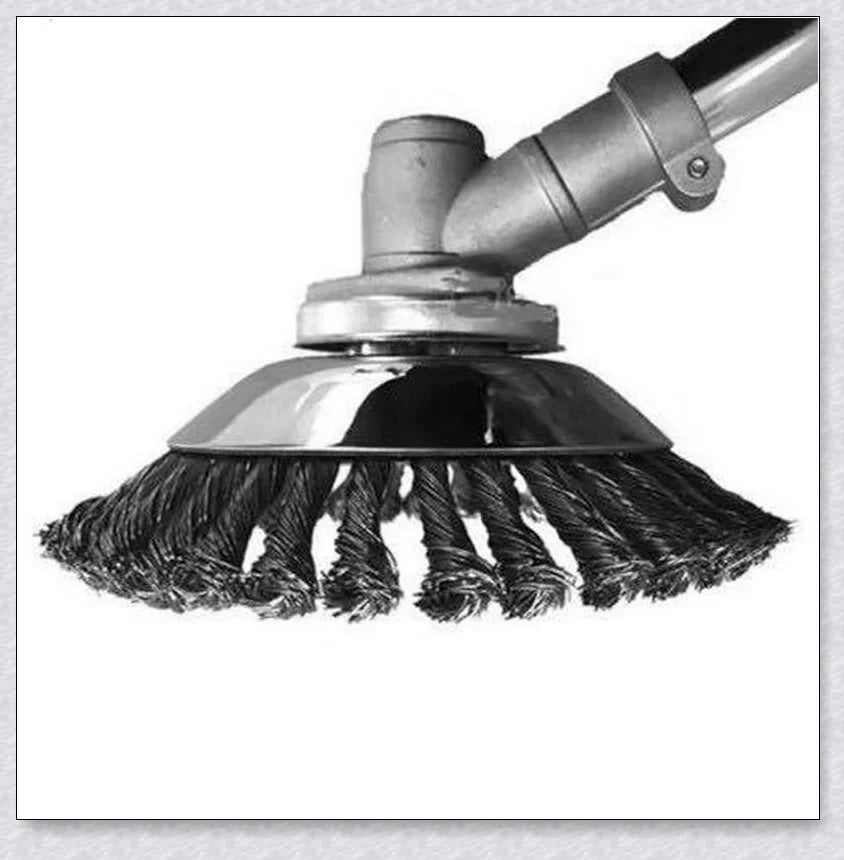 Premium Pavement Surface Grass Trimmer with stainless steel construction and heavy-duty brushes for efficient grass and brush cutting on hard surfaces