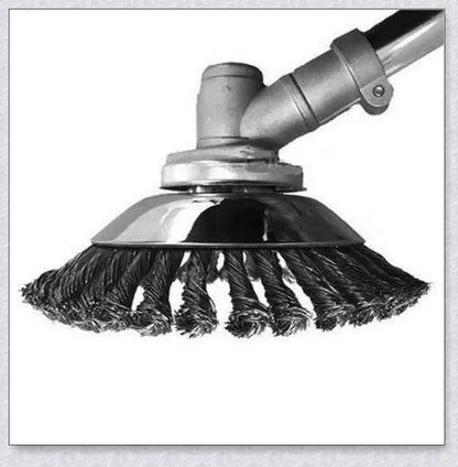 Premium Pavement Surface Grass Trimmer with stainless steel construction and heavy-duty brushes for efficient grass and brush cutting on hard surfaces
