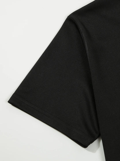 Premium short-sleeve sports shirt for men, featuring a button-down design and breathable, durable polyester fabric