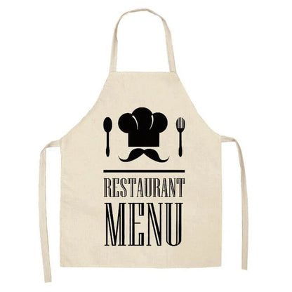 Premium Cotton and Linen Apron in Blue, Green, Grey, and White colors for the modern British kitchen