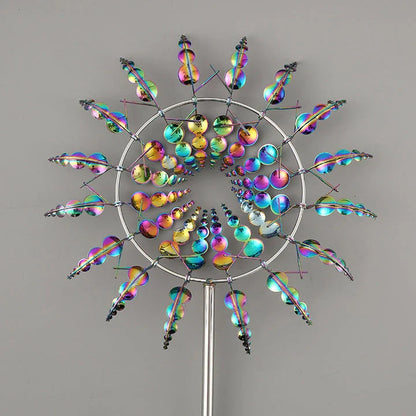 Elegant metal garden windmill decoration with gentle movement, perfect for adding charm to outdoor spaces