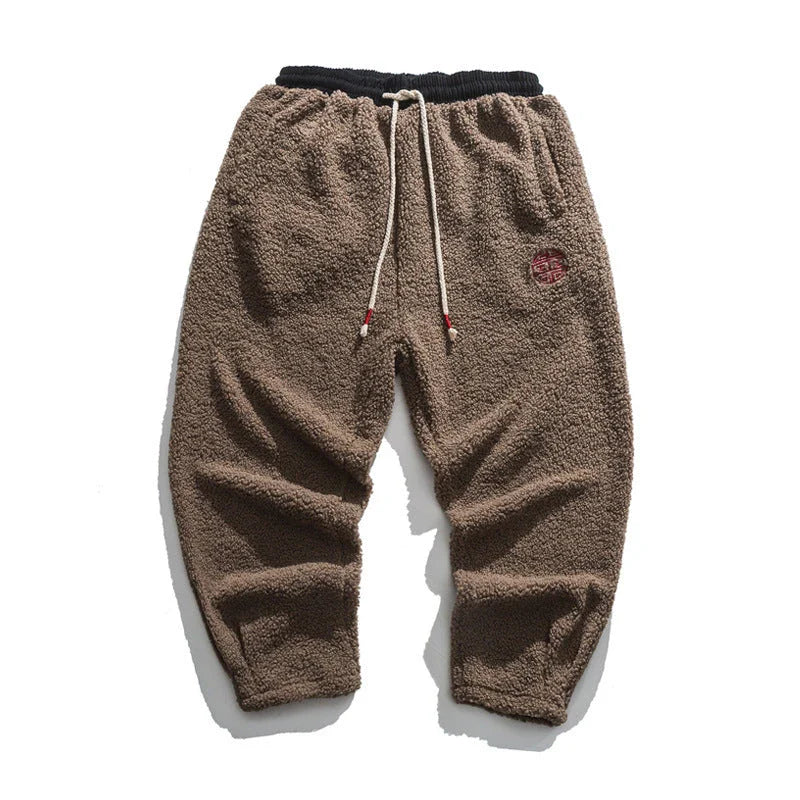 Men's Retro Style Loose Casual Trousers in a variety of colours, including milky white, brown, and black