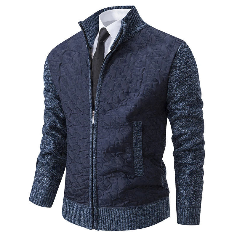 Premium slim-fit jacket with stand collar in a range of classic colours, made from high-quality chenille fabric for exceptional warmth and comfort.