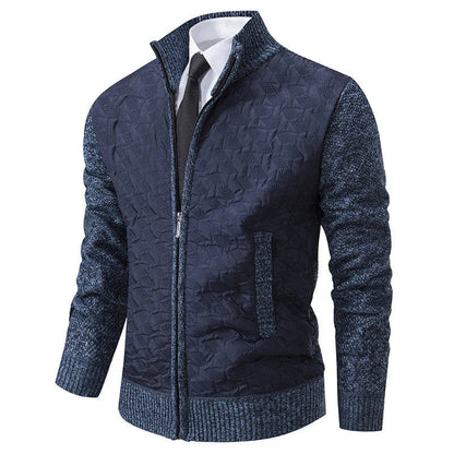 Premium slim-fit jacket with stand collar in a range of classic colours, made from high-quality chenille fabric for exceptional warmth and comfort.
