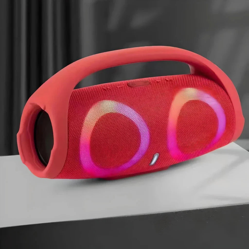 Dynamicbeat Portable Bluetooth Speaker with 100W output, RGB lights, and waterproof design
