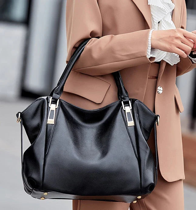 Premium Casual Chic Shoulder Bag in Blue colour, featuring a spacious interior, soft PU material, and a timeless design for the modern British woman.