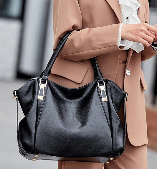 Premium Casual Chic Shoulder Bag in Blue colour, featuring a spacious interior, soft PU material, and a timeless design for the modern British woman.