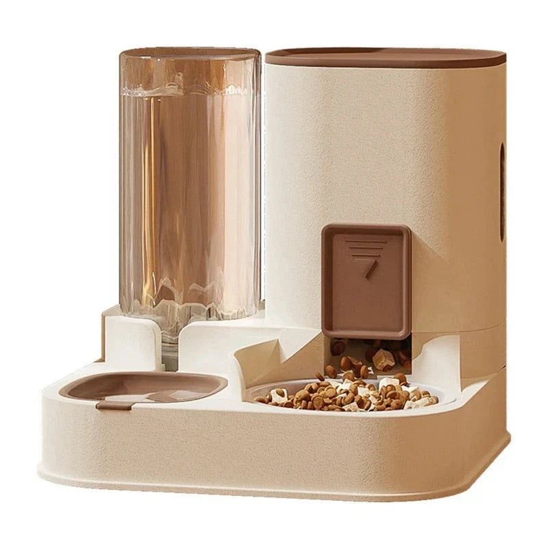 Premium ceramic and polypropylene automatic cat feeder with large capacity water dispenser for effortless pet care