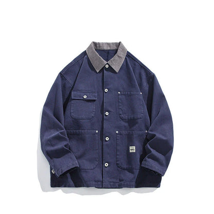 A premium multi-pocket jacket in yellow or navy blue, designed for the sophisticated British gentleman with attention to detail and quality craftsmanship.