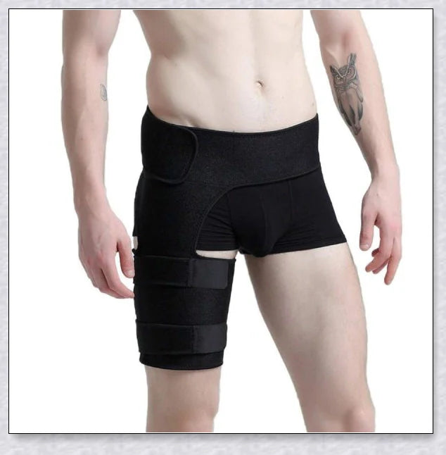 Premium adjustable hip stabiliser and groin brace with breathable mesh lining for pain relief and improved mobility