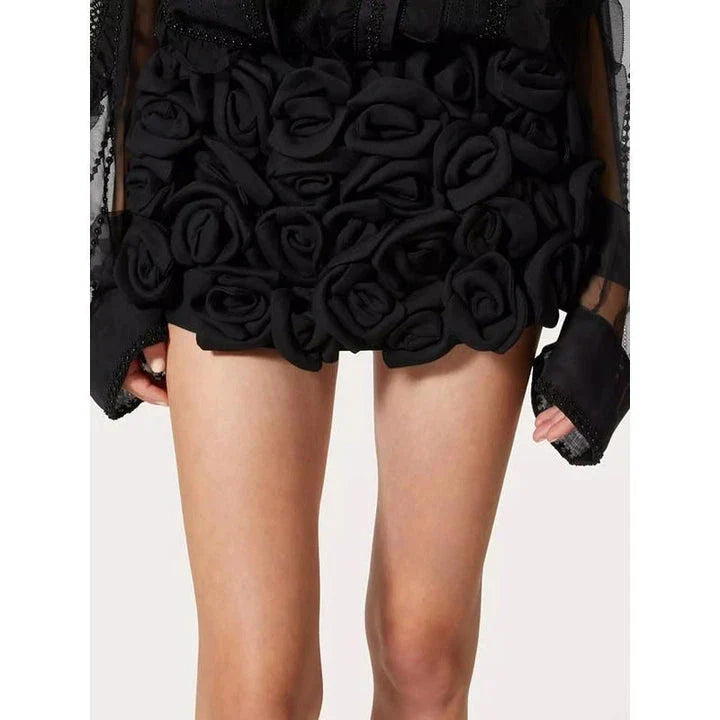 Premium High-Waist Patchwork Applique Slimming Shorts for Women in Red, featuring a flattering silhouette and unique feminine design.