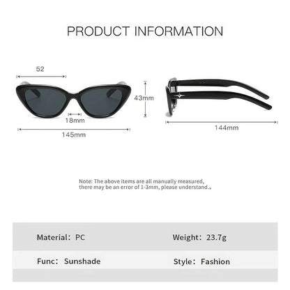 Classic cat-eye sunglasses with rice nail detail, offering UV protection and gradient lenses for a timeless, sophisticated look.