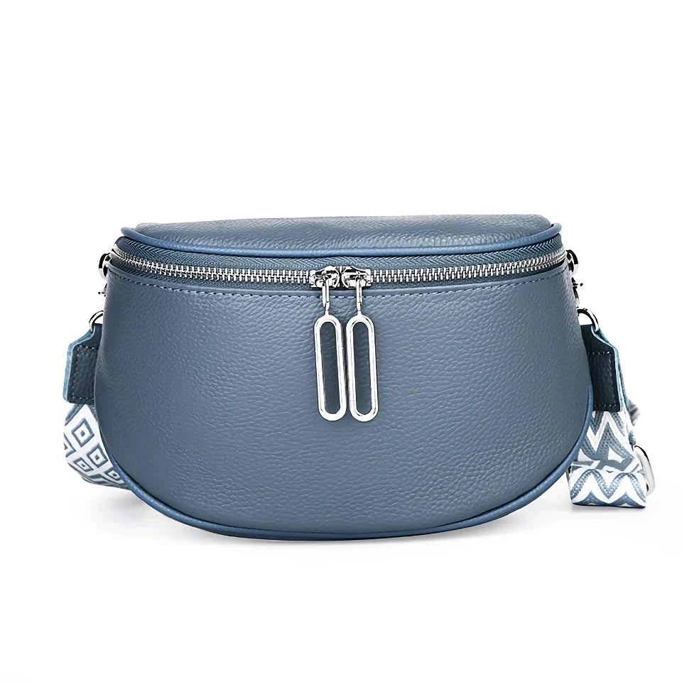 Premium genuine leather tote bag with adjustable strap and interior compartments for fashion-forward women