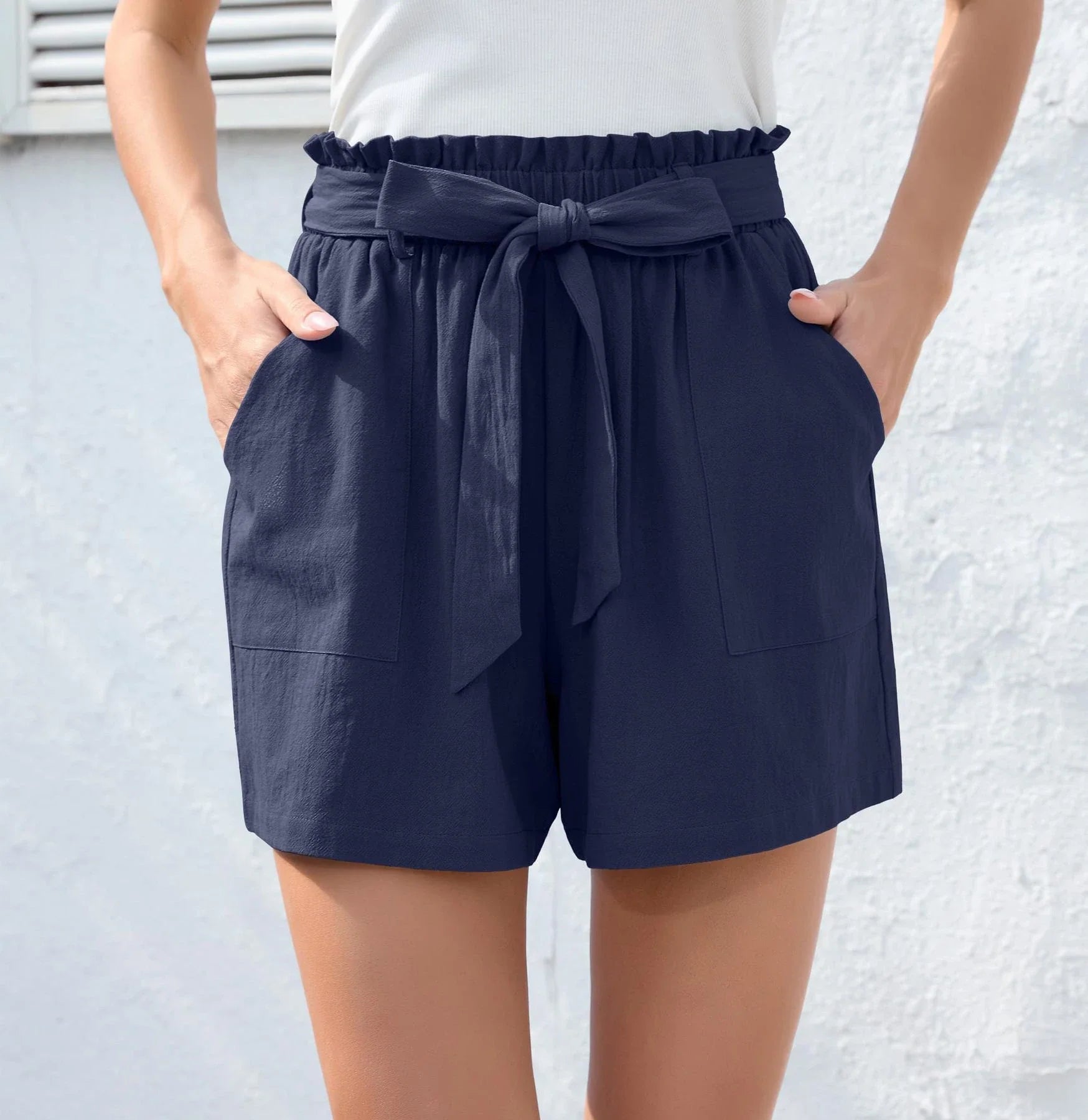 Premium Summer Shorts with Ruffled Waist Tie - Stylish and Comfortable Women's Clothing