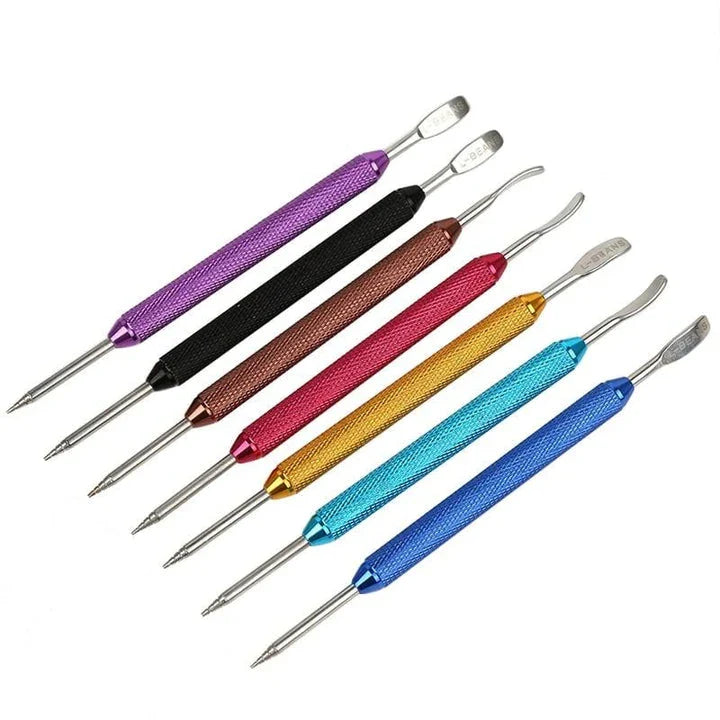 Premium stainless steel latte art pen with double-ended design for creating intricate coffee art patterns