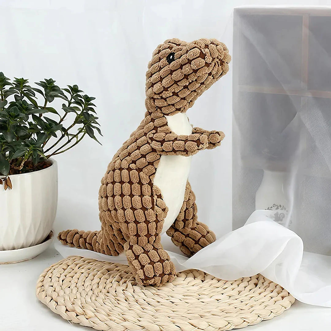 Premium plush dinosaur toys for playful pets in the UK, featuring soft, durable materials and interactive squeaky features for endless fun and companionship.
