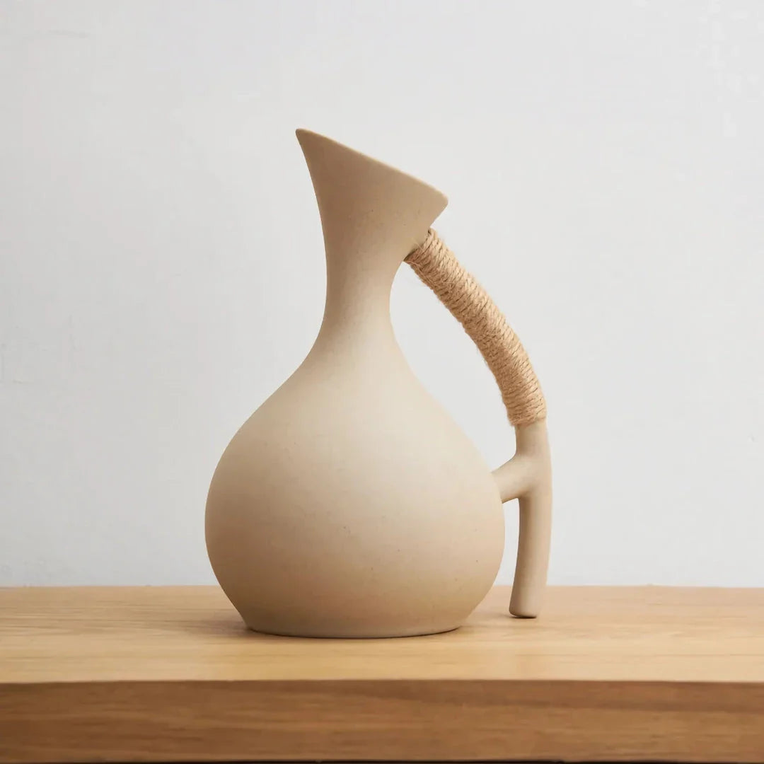 Elegant 1.3L ceramic pitcher in white, grey, and blue colours suitable for hot and cold beverages