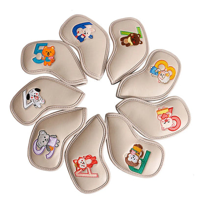 Premium printed golf iron covers in a variety of vibrant colours, designed to protect clubs and showcase personal style