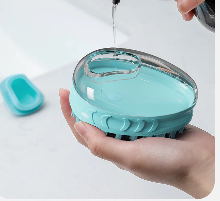 Premium pet bathing brush with massage bristles for soothing and grooming your furry friend