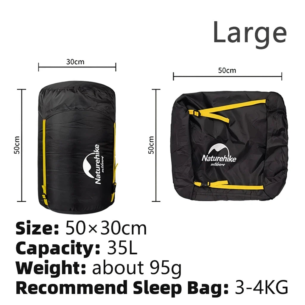 Versatile Splash-Proof Compression Storage Sack for Sleeping Bags - Durable Nylon Design, Water-Resistant, Optimal Compression, Lightweight and Portable
