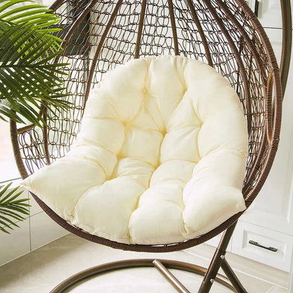 Premium hammock chair cushion with thickened brushed fabric and 7D hollow fibre cotton filling, designed for cosy outdoor relaxation on garden swings