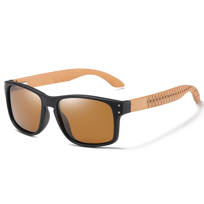 Handcrafted beechwood polarized pilot sunglasses with advanced lens features for superior comfort and eye protection