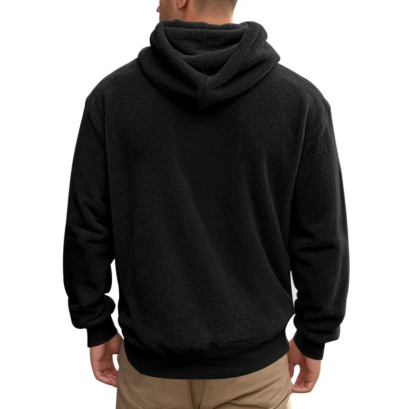 Premium double-faced velvet jumper in a range of sophisticated colours, featuring a relaxed fit and dimensional patch pockets for modern style.