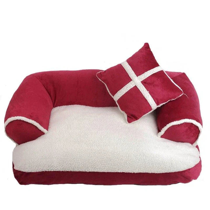 Luxury Comfy Pet Sofa Bed in multiple sizes, featuring plush fabric and modern design for ultimate relaxation and comfort for your furry friend.