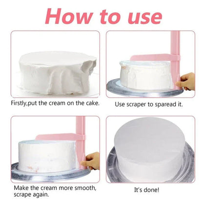 Adjustable cake leveller made of food-grade plastic for creating smooth and even cake surfaces