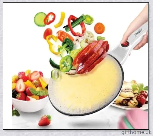 Premium Spherical Crepe Maker with Non-Stick Coating for Effortless Crepe-Making