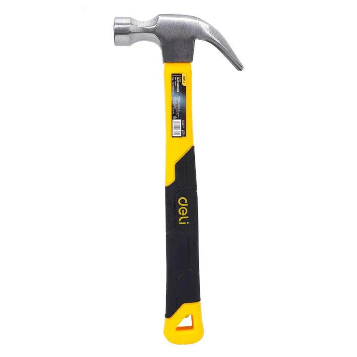 Deli Fibre Handle Claw Hammer with precision steel construction and ergonomic dual-colour grip for reliable woodworking and DIY projects