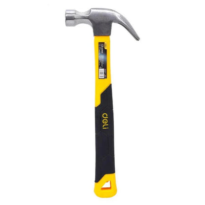 Deli Fibre Handle Claw Hammer with precision steel construction and ergonomic dual-colour grip for reliable woodworking and DIY projects