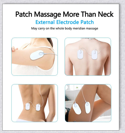 A wireless neck massager with an adjustable design for targeted neck pain relief and muscle relaxation.