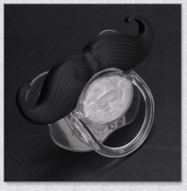Adorable mustache-themed pacifier made with safe, premium materials for newborns in the UK