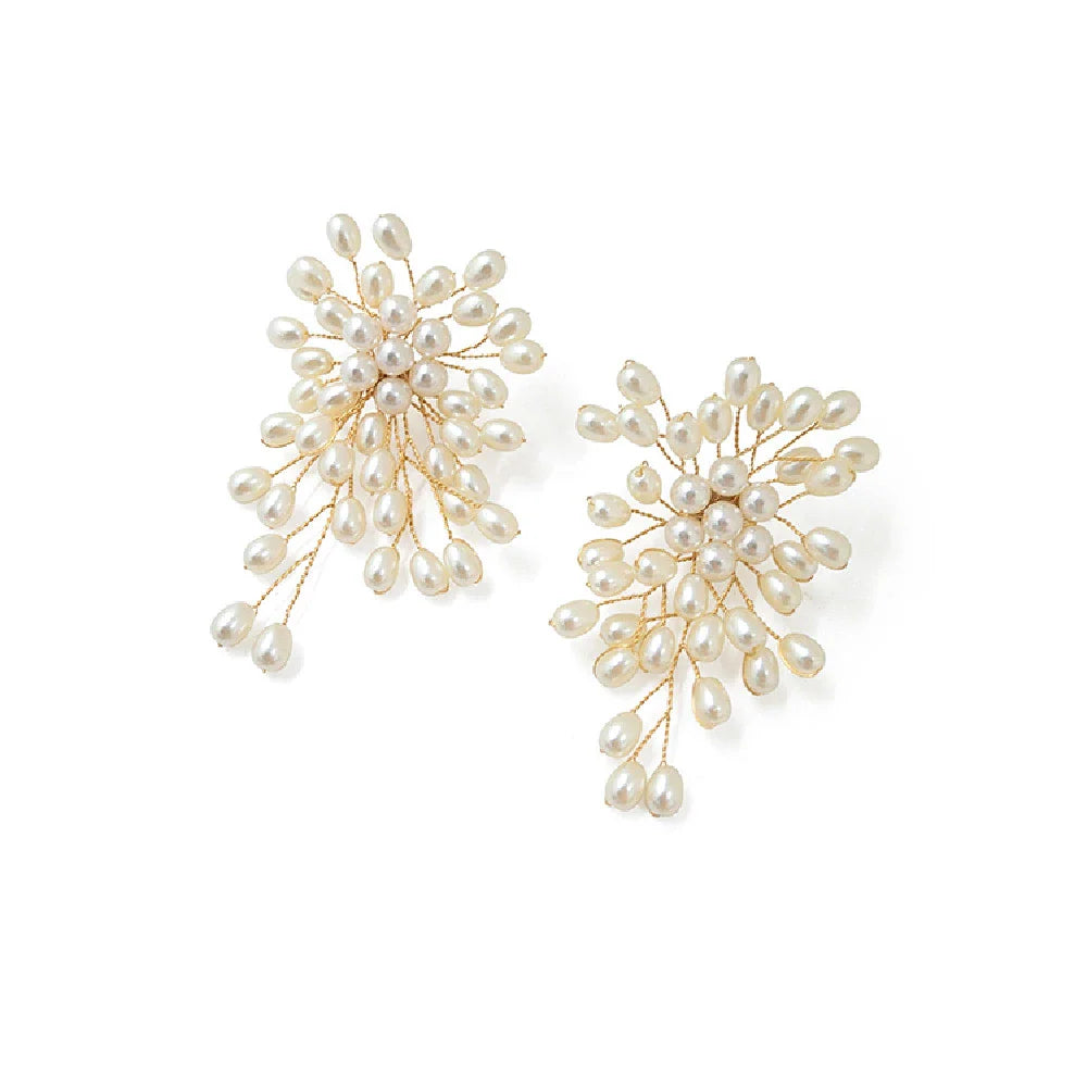 Elegant pearl earrings with adjustable design in silver and gold plating, perfect for UK fashion accessories