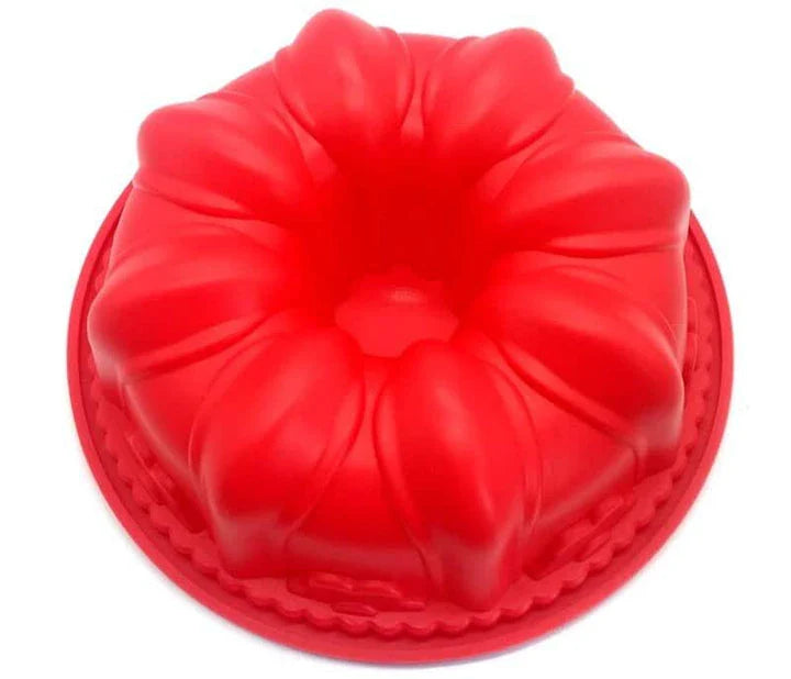 Premium non-stick silicone baking mould in red colour, designed for hassle-free baking and easy clean-up