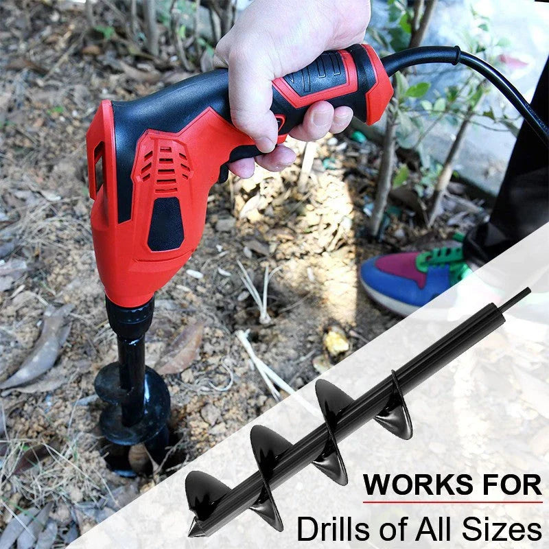 Premium heavy-duty garden soil auger drill bit made of alloy steel for effortless planting and digging in UK gardens