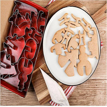 Premium stainless steel cookie cutters set with 8 versatile shapes for baking Christmas cookies, birthday treats, and more