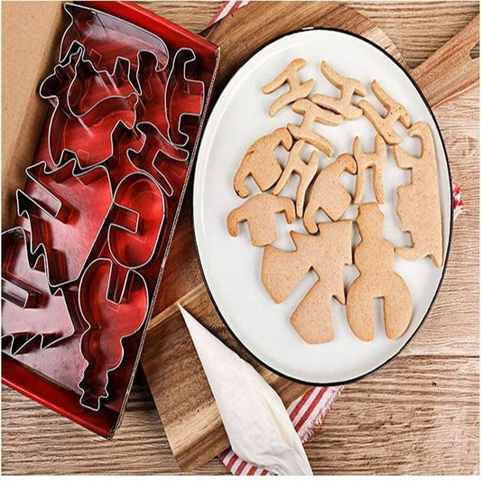 Premium stainless steel cookie cutters set with 8 versatile shapes for baking Christmas cookies, birthday treats, and more