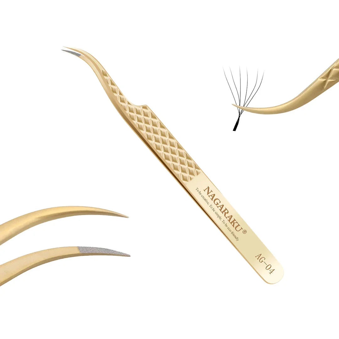 Premium Precision Fibre Tip Eyelash Extension Tweezers in Black with Straight Design