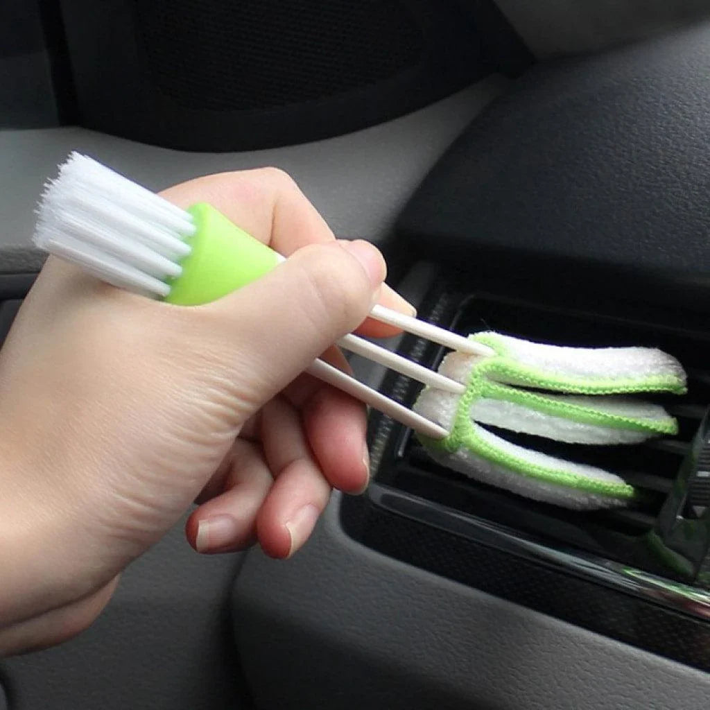 Premium Car Air Vent Duster with Soft Bristles and Microfiber Towel for Thorough Cleaning of Car Air Vents