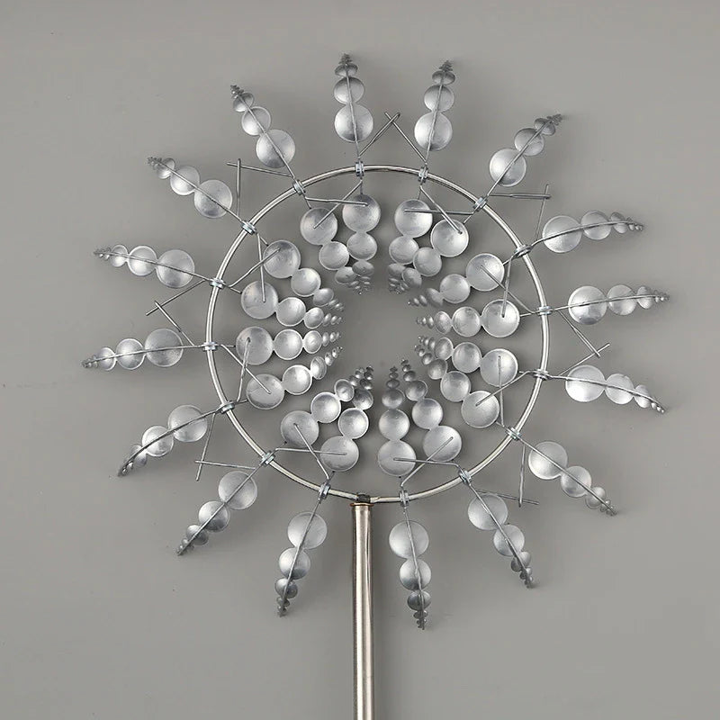 Elegant metal garden windmill decoration with gentle movement, perfect for adding charm to outdoor spaces