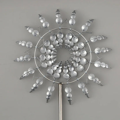 Elegant metal garden windmill decoration with gentle movement, perfect for adding charm to outdoor spaces